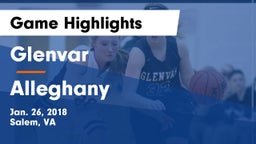 Glenvar  vs Alleghany Game Highlights - Jan. 26, 2018