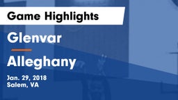 Glenvar  vs Alleghany Game Highlights - Jan. 29, 2018