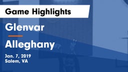 Glenvar  vs Alleghany Game Highlights - Jan. 7, 2019