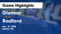 Glenvar  vs Radford Game Highlights - Jan. 10, 2020