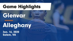 Glenvar  vs Alleghany  Game Highlights - Jan. 16, 2020