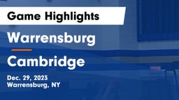 Warrensburg  vs Cambridge  Game Highlights - Dec. 29, 2023