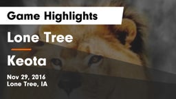 Lone Tree  vs Keota  Game Highlights - Nov 29, 2016