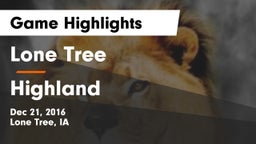 Lone Tree  vs Highland  Game Highlights - Dec 21, 2016