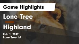 Lone Tree  vs Highland  Game Highlights - Feb 1, 2017