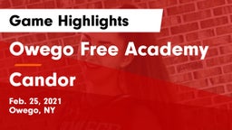 Owego Free Academy  vs Candor  Game Highlights - Feb. 25, 2021