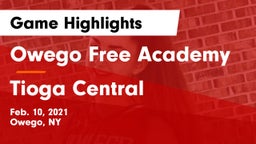 Owego Free Academy  vs Tioga Central Game Highlights - Feb. 10, 2021