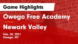 Owego Free Academy  vs Newark Valley  Game Highlights - Feb. 20, 2021