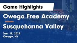 Owego Free Academy  vs Susquehanna Valley  Game Highlights - Jan. 19, 2022