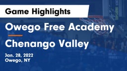 Owego Free Academy  vs Chenango Valley  Game Highlights - Jan. 28, 2022
