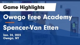Owego Free Academy  vs Spencer-Van Etten  Game Highlights - Jan. 24, 2023
