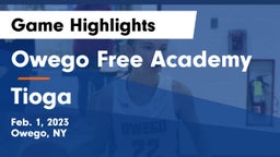 Owego Free Academy  vs Tioga  Game Highlights - Feb. 1, 2023