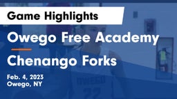 Owego Free Academy  vs Chenango Forks  Game Highlights - Feb. 4, 2023