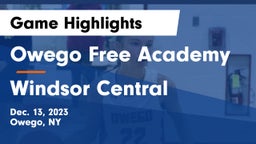 Owego Free Academy  vs Windsor Central  Game Highlights - Dec. 13, 2023