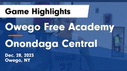Owego Free Academy  vs Onondaga Central  Game Highlights - Dec. 28, 2023