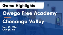 Owego Free Academy  vs Chenango Valley  Game Highlights - Jan. 10, 2024