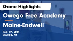 Owego Free Academy  vs Maine-Endwell  Game Highlights - Feb. 27, 2024