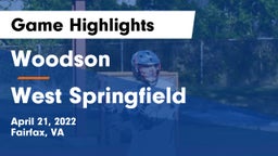 Woodson  vs West Springfield Game Highlights - April 21, 2022