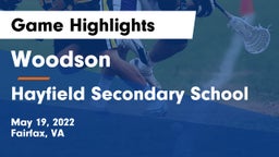 Woodson  vs Hayfield Secondary School Game Highlights - May 19, 2022