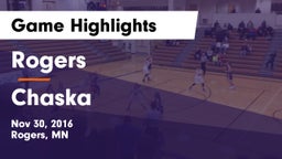 Rogers  vs Chaska  Game Highlights - Nov 30, 2016