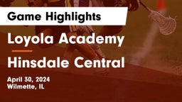 Loyola Academy  vs Hinsdale Central  Game Highlights - April 30, 2024