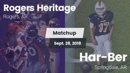 Matchup: Rogers Heritage vs. Har-Ber  2018