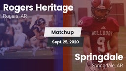 Matchup: Rogers Heritage vs. Springdale  2020