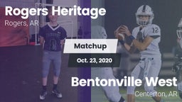 Matchup: Rogers Heritage vs. Bentonville West  2020