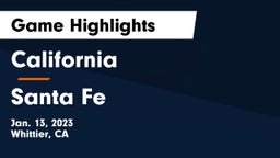 California  vs Santa Fe  Game Highlights - Jan. 13, 2023
