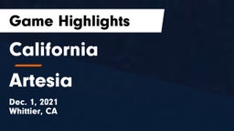 California  vs Artesia  Game Highlights - Dec. 1, 2021