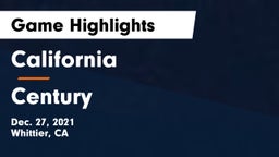 California  vs Century Game Highlights - Dec. 27, 2021