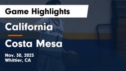 California  vs Costa Mesa Game Highlights - Nov. 30, 2023