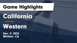 California  vs Western  Game Highlights - Dec. 9, 2023