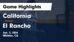 California  vs El Rancho  Game Highlights - Jan. 3, 2024