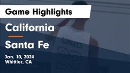 California  vs Santa Fe  Game Highlights - Jan. 10, 2024