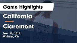 California  vs Claremont  Game Highlights - Jan. 13, 2024