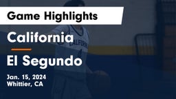 California  vs El Segundo  Game Highlights - Jan. 15, 2024