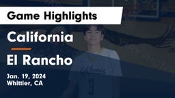 California  vs El Rancho  Game Highlights - Jan. 19, 2024