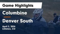 Columbine  vs Denver South  Game Highlights - April 3, 2024