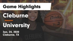 Cleburne  vs University  Game Highlights - Jan. 24, 2020