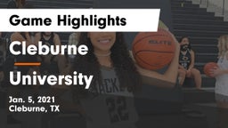 Cleburne  vs University  Game Highlights - Jan. 5, 2021