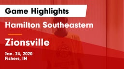 Hamilton Southeastern  vs Zionsville  Game Highlights - Jan. 24, 2020