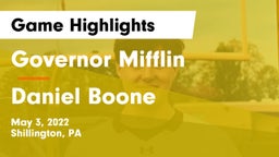 Governor Mifflin  vs Daniel Boone  Game Highlights - May 3, 2022