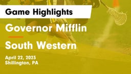 Governor Mifflin  vs South Western  Game Highlights - April 22, 2023
