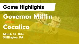 Governor Mifflin   vs Cocalico  Game Highlights - March 18, 2024
