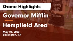 Governor Mifflin  vs Hempfield Area  Game Highlights - May 23, 2022