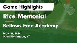 Rice Memorial  vs Bellows Free Academy  Game Highlights - May 10, 2024