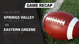 Recap: Springs Valley  vs. Eastern Greene  2016