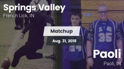 Matchup: Springs Valley High vs. Paoli  2018