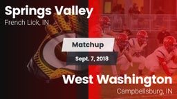 Matchup: Springs Valley High vs. West Washington  2018
